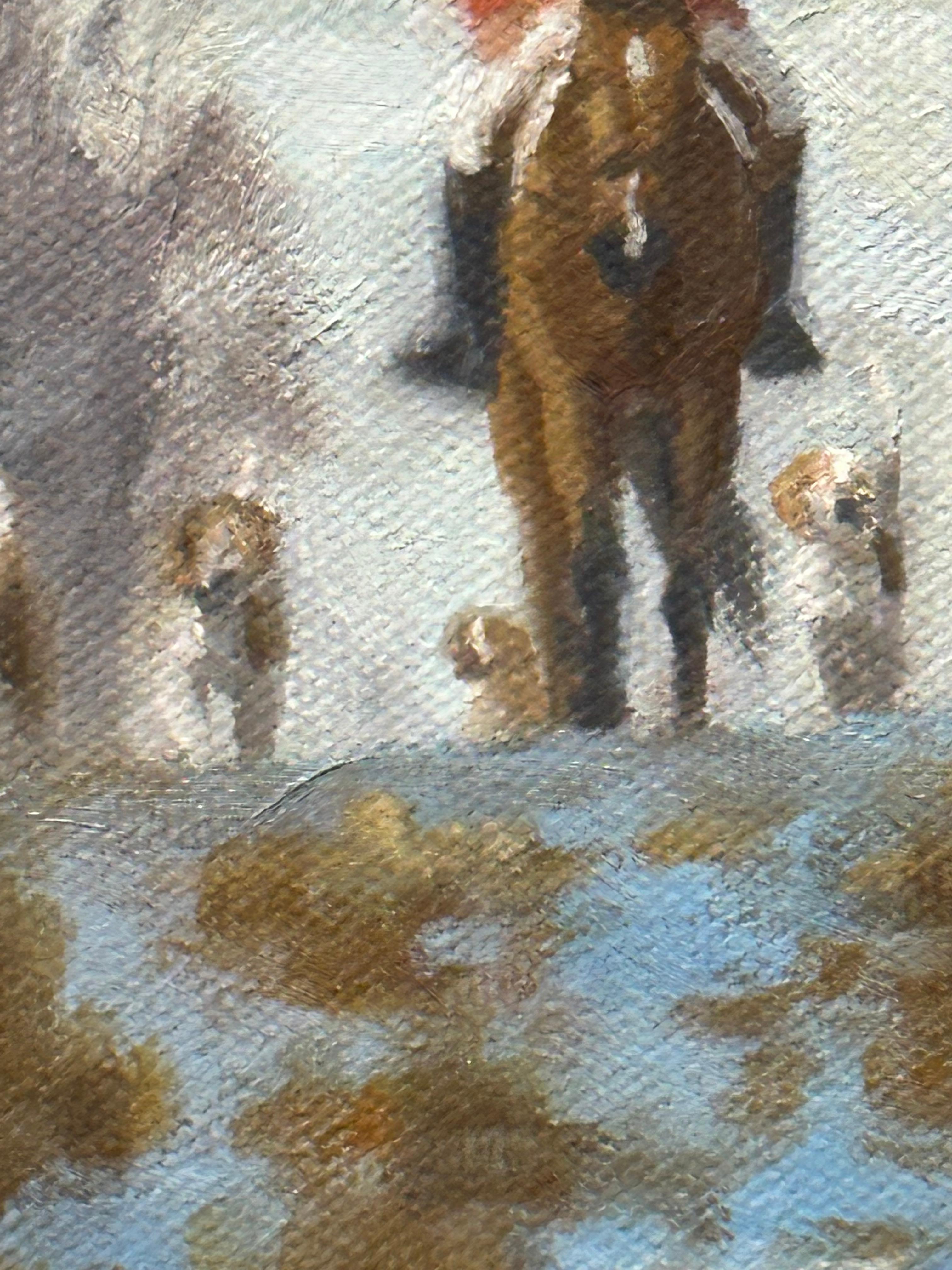 Beth Parcell, „Winter Hunt“, 9x12 Schneewittchen-Equine-Fuchs-Landschaft, Ölgemälde  im Angebot 1