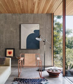 Tactile Blue Wave Textile Painting / Curvature No. 32 / Beth Pellegrino