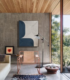 Tactile Blue Wave Textile Painting / Curvature No. 33 / Beth Pellegrino