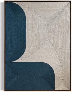 Pittura tessile a onde blu tattili / Curvatura n. 33 / Beth Pellegrino