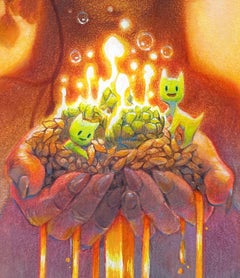 "Beer Witch" (2024) By Beth Radloff, Original Mixed Media Painting