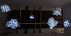 Storm - Light Hanging Sculpture, Clouds and LED Lights