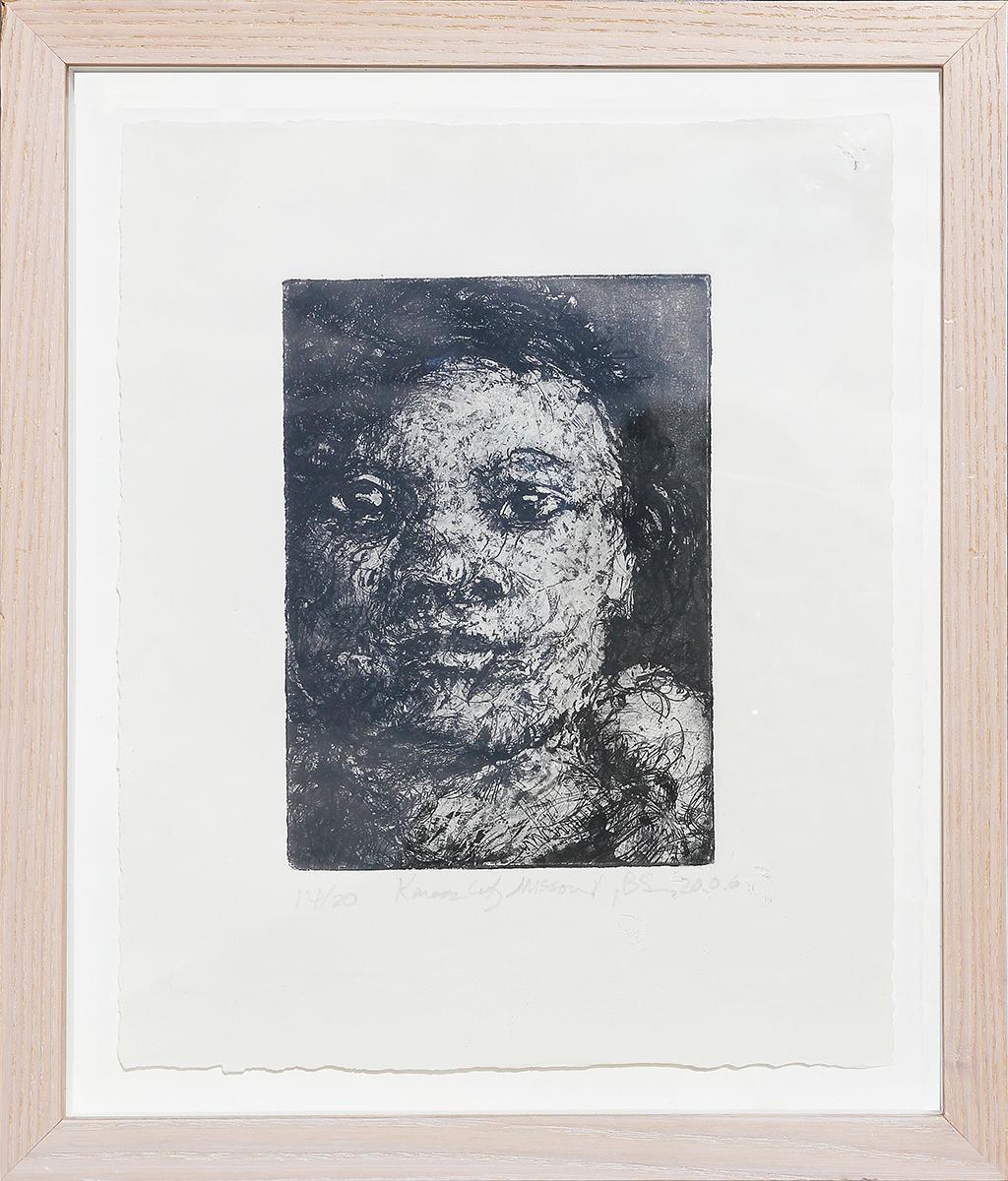Beth Secor Portrait Print - Black and White Figurative Print of a Woman 14/20