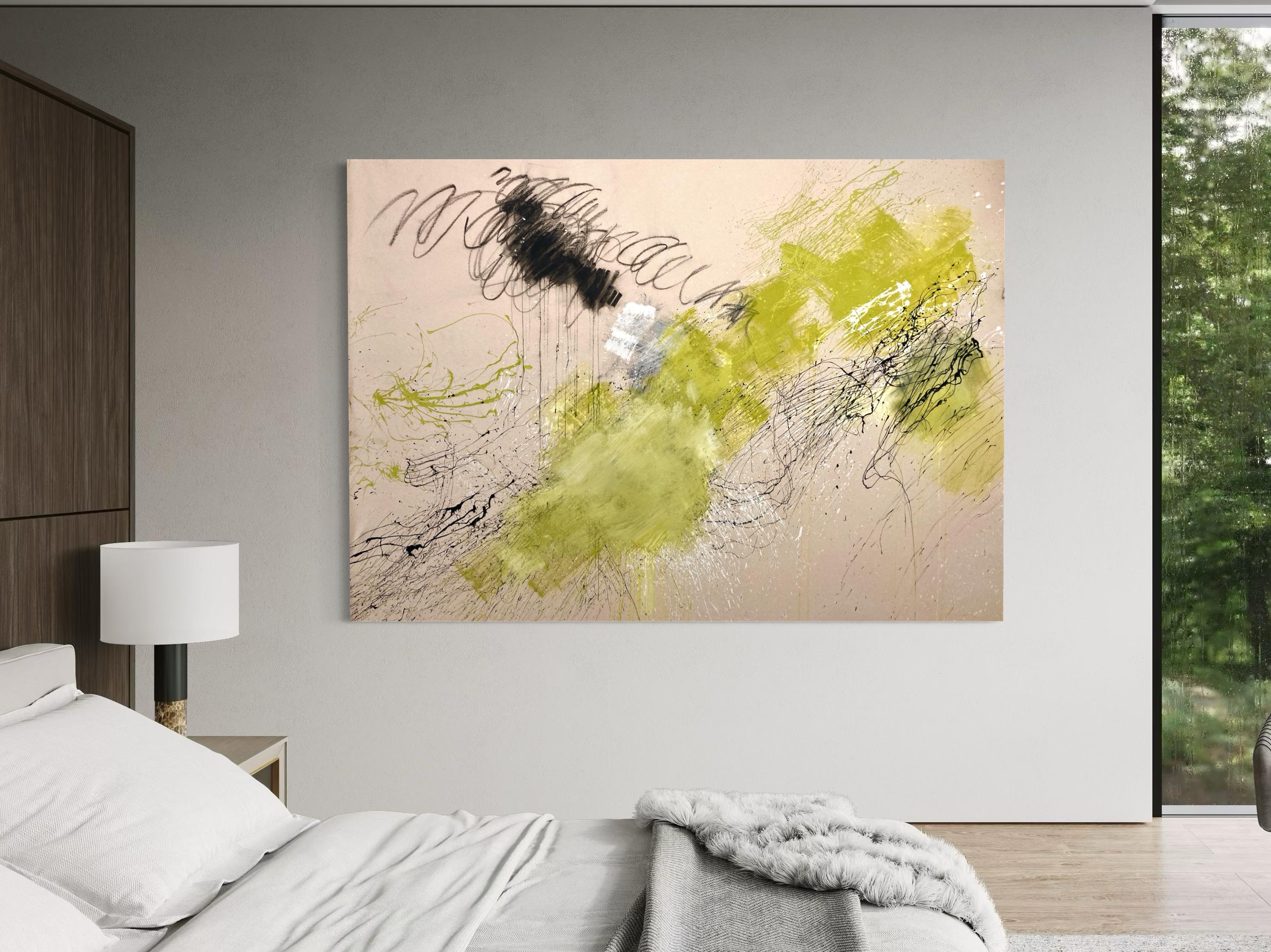 Chartreuse Mantra - Contemporary Abstract Painting For Sale 1