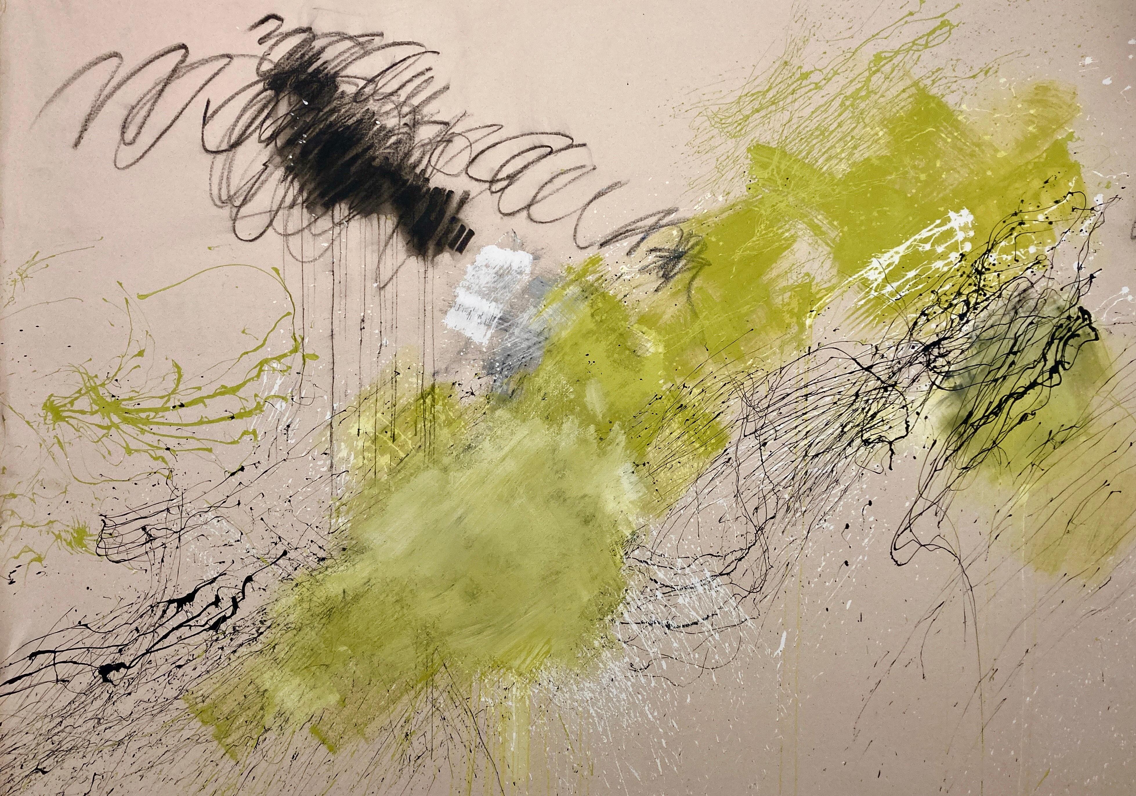 Chartreuse Mantra - Contemporary Abstract Painting - Mixed Media Art by Beth Shields
