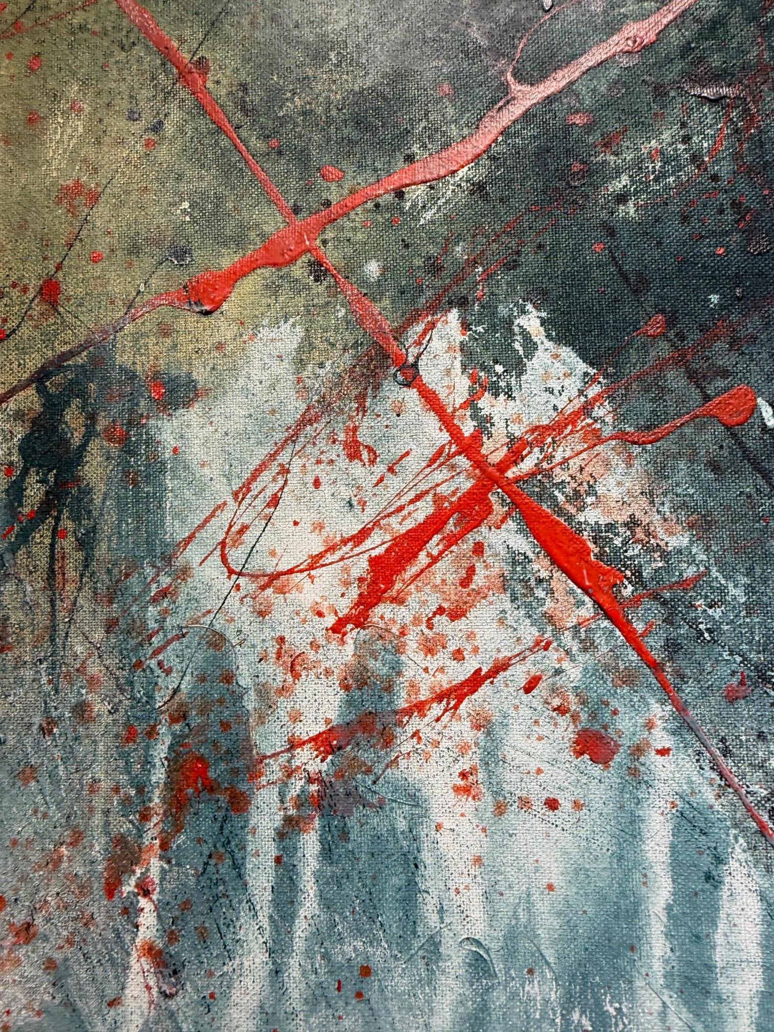 Fuego y Hielo - Pintura Abstracta Contemporánea - Painting Contemporáneo de Beth Shields