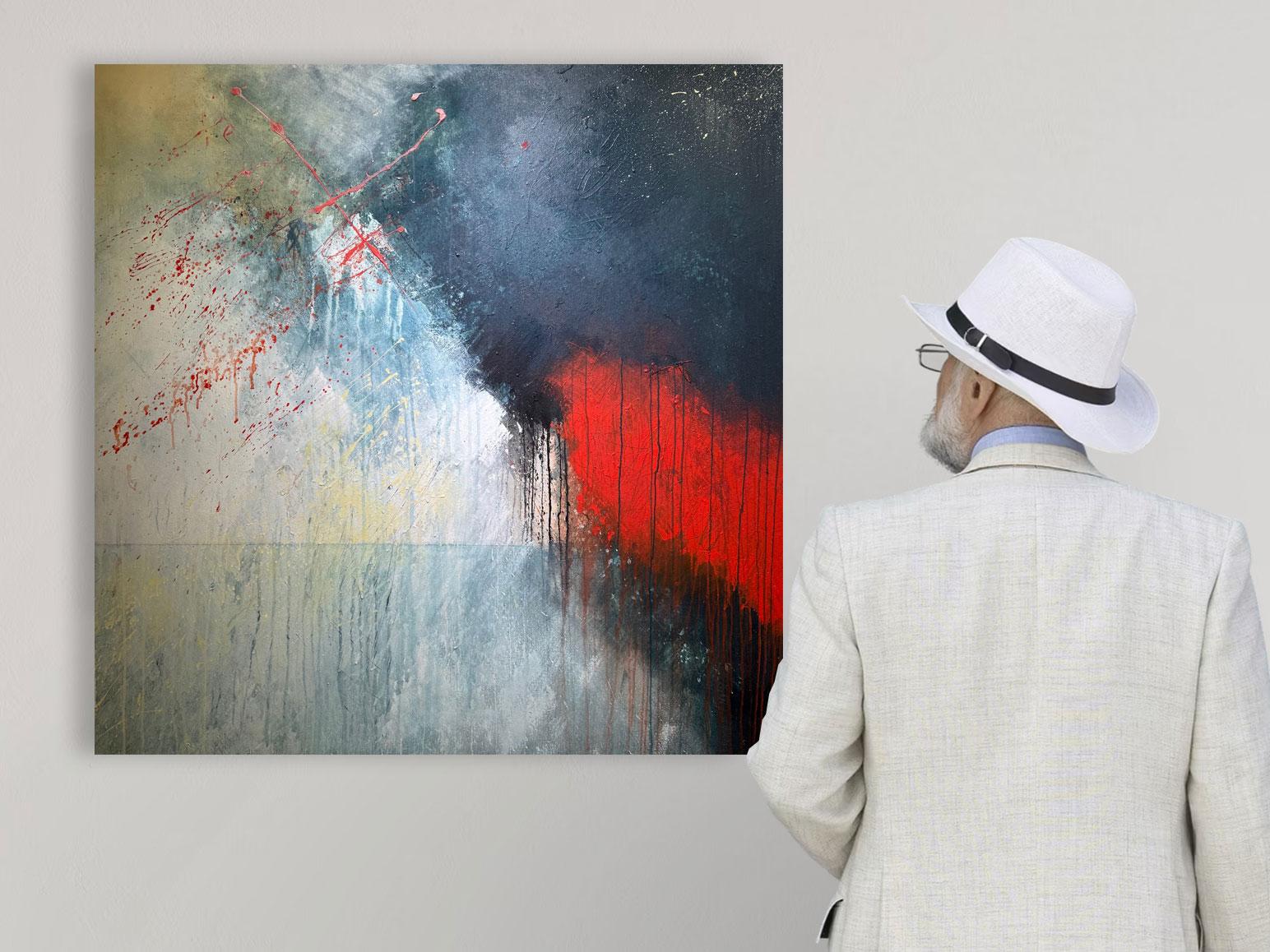 Fuego y Hielo - Pintura Abstracta Contemporánea en venta 1