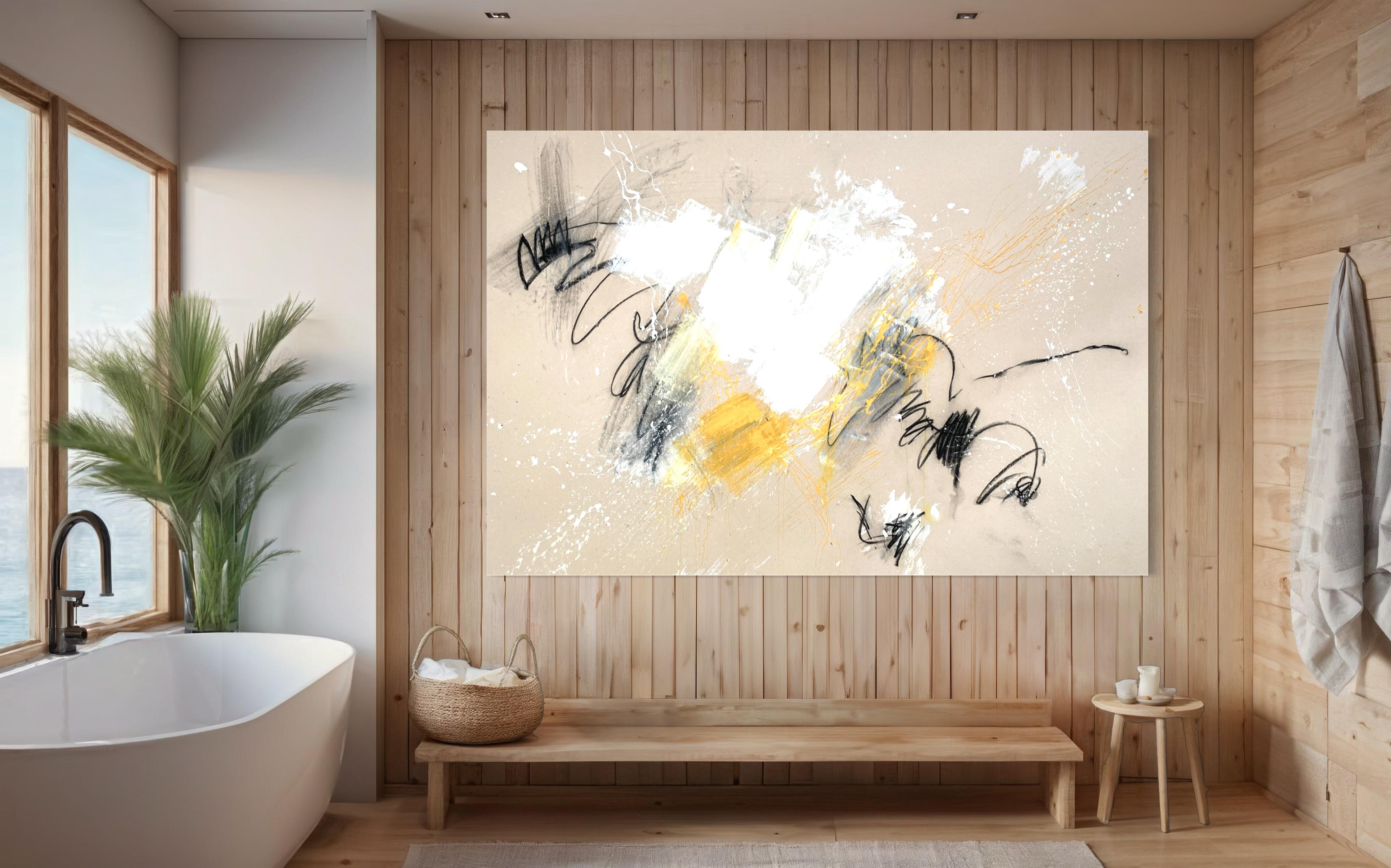 Happiness - Contemporary Abstract Painting (Zeitgenössisch), Mixed Media Art, von Beth Shields