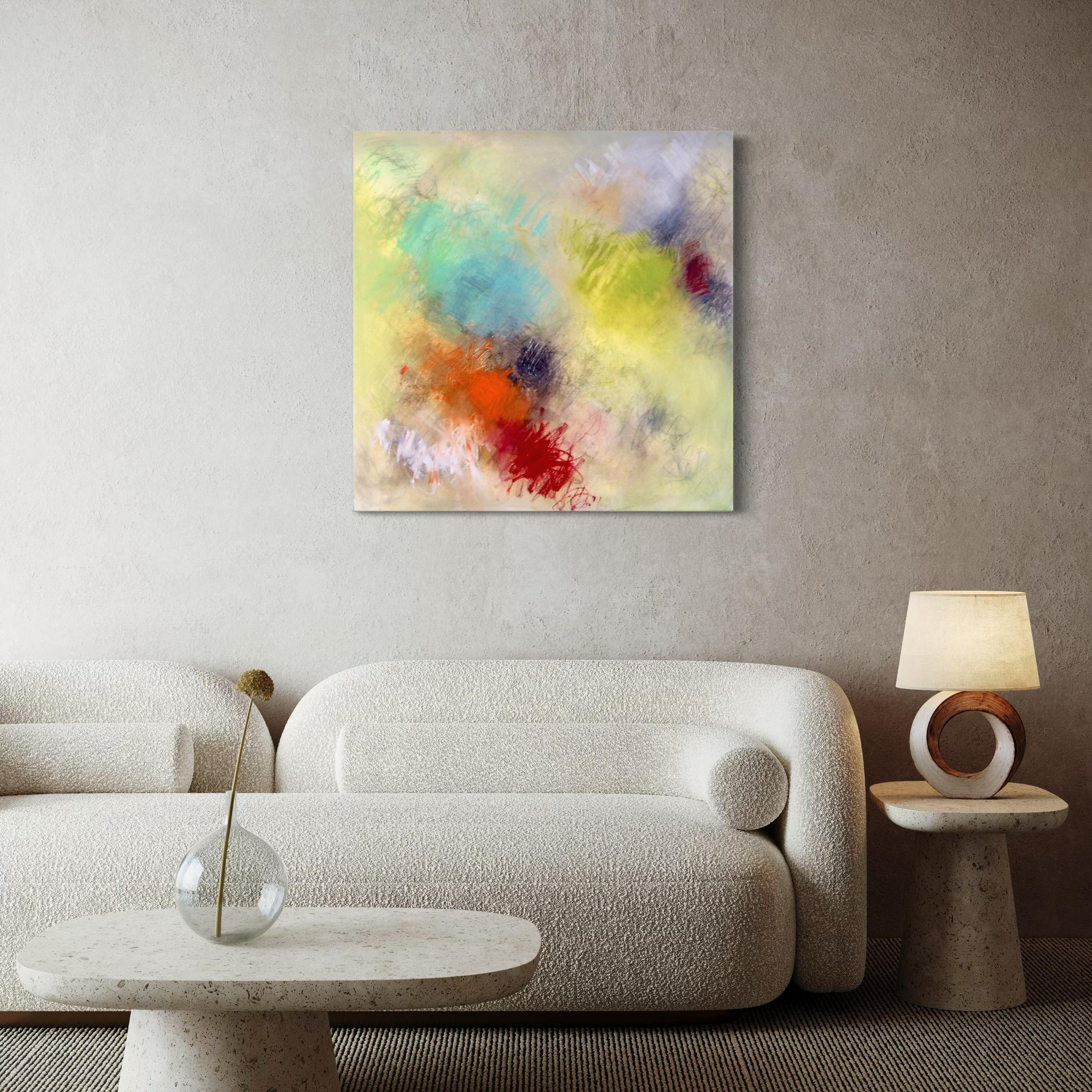 Heart Mantra - Contemporary Abstract Painting (Zeitgenössisch), Mixed Media Art, von Beth Shields