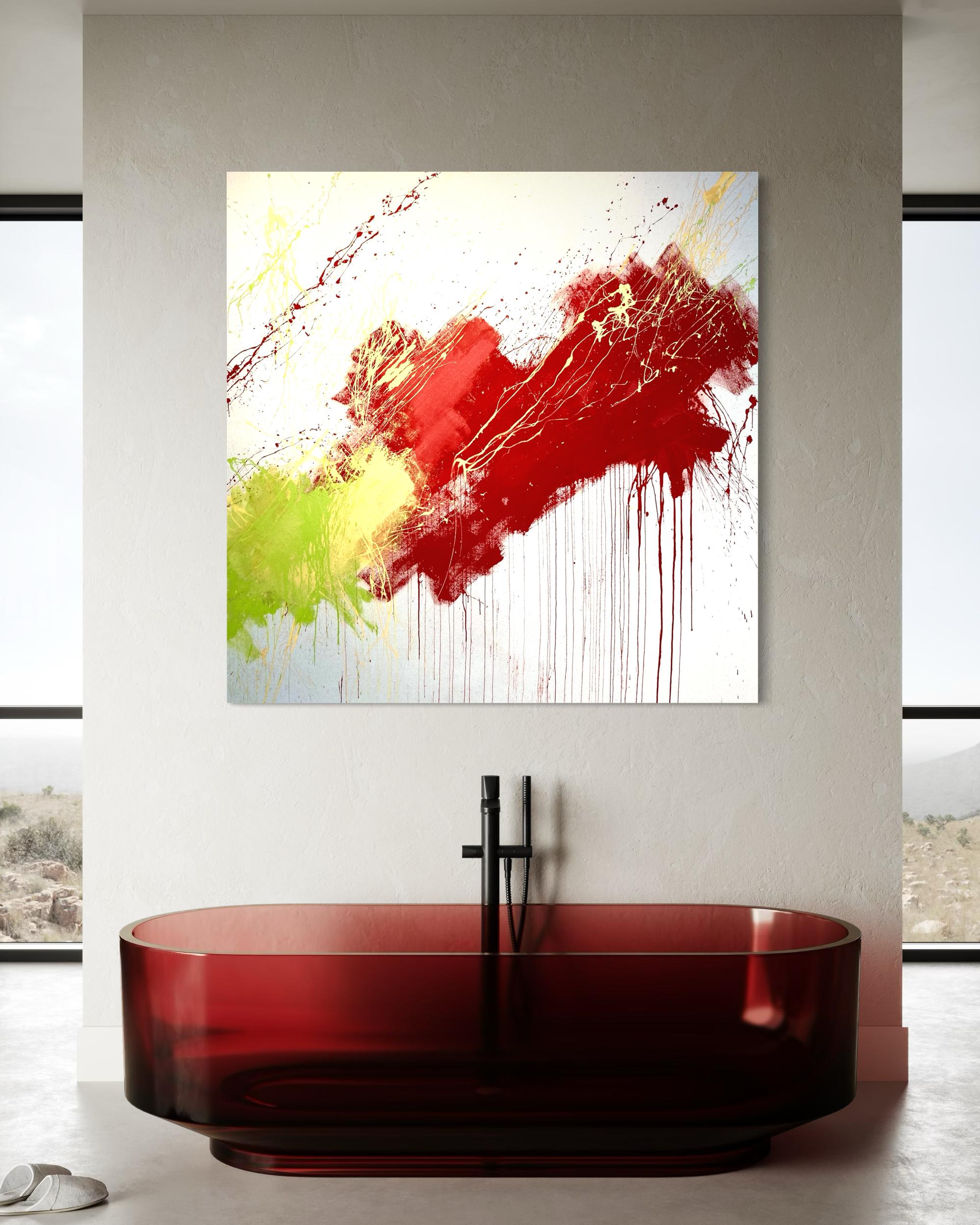 Rosso - Pittura astratta contemporanea - Painting di Beth Shields