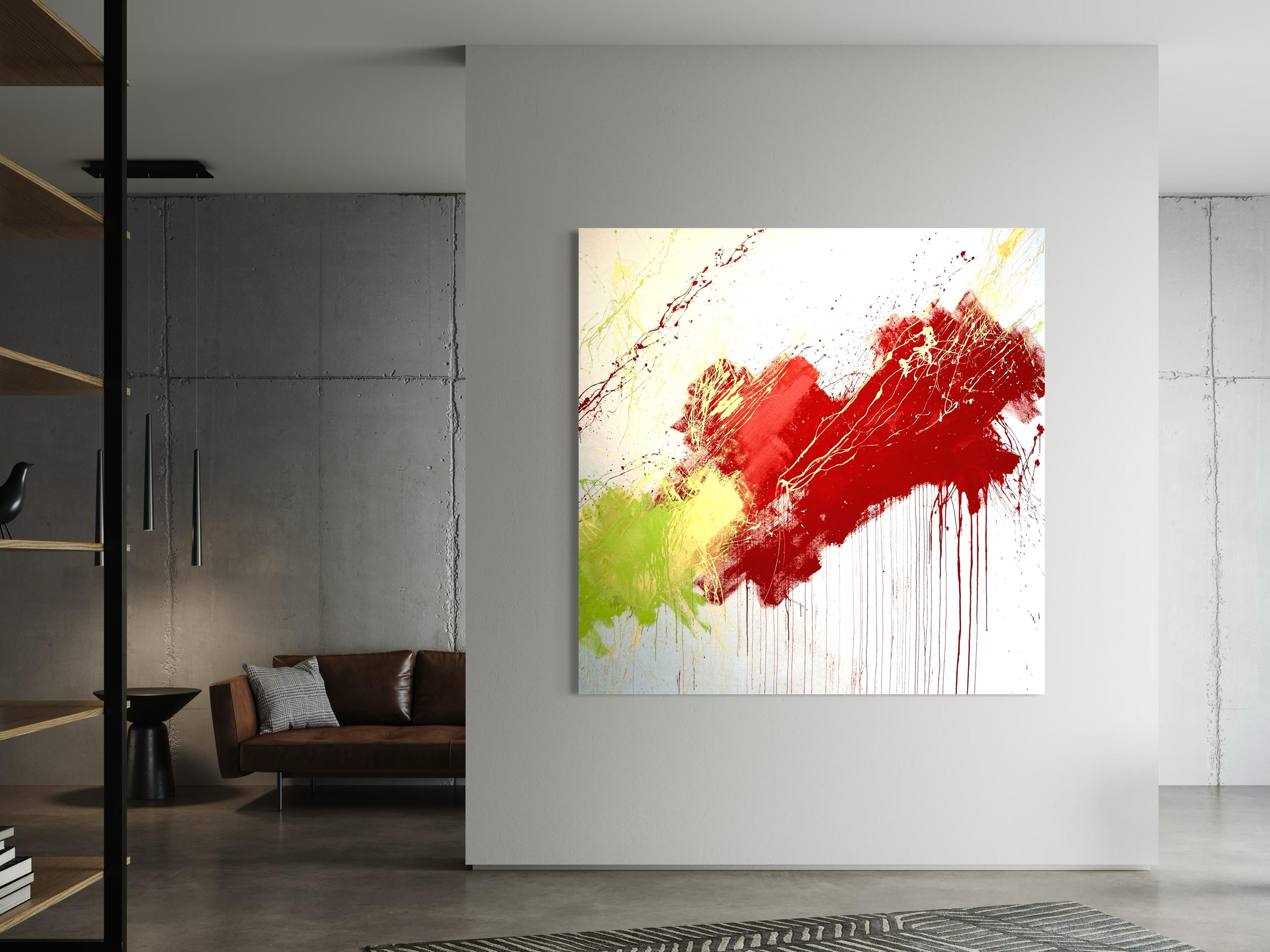 Rosso - Pittura astratta contemporanea - Abstract Painting Beige di Beth Shields