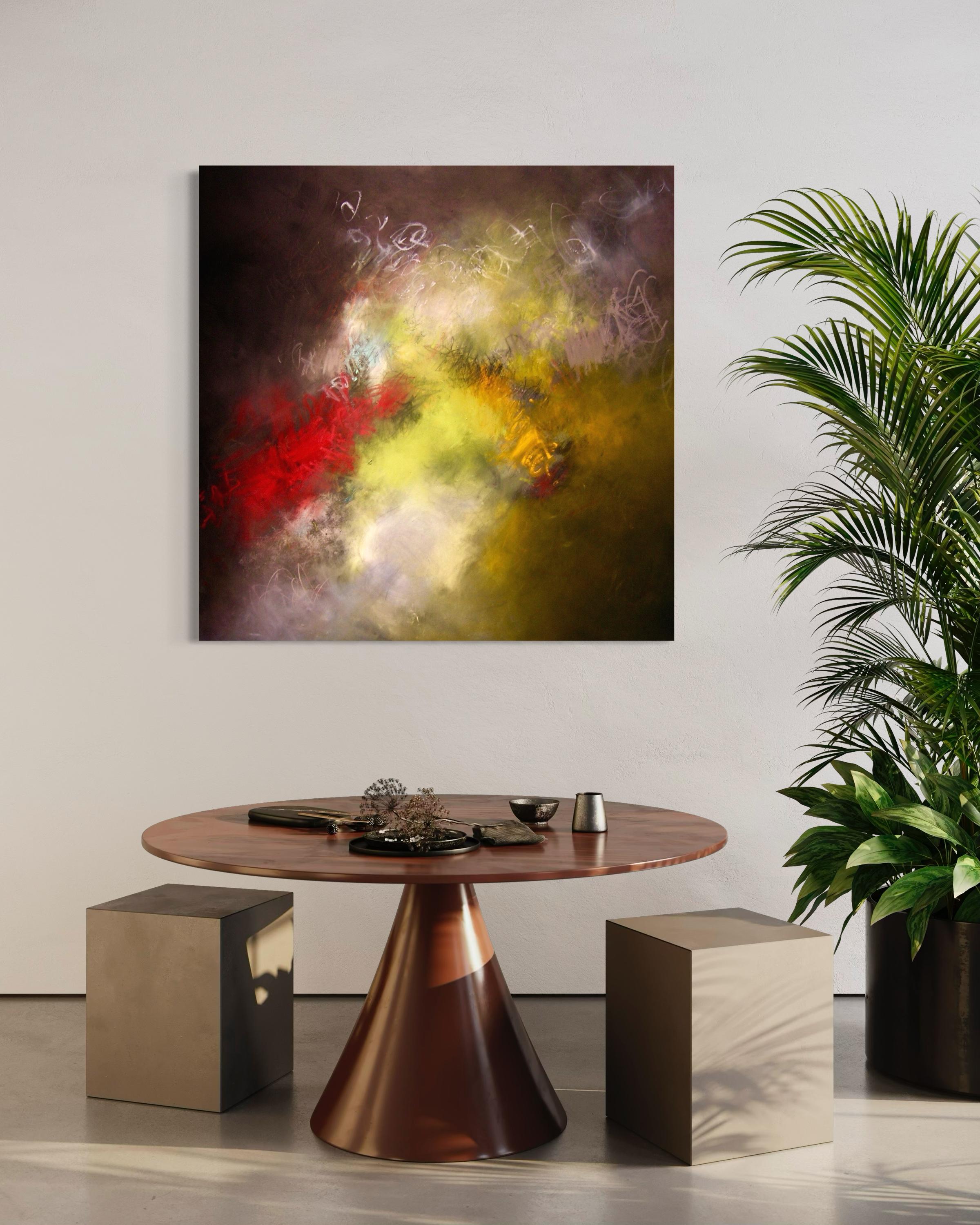 El nacimiento del tiempo - Pintura abstracta contemporánea - Abstract Painting Marrón de Beth Shields