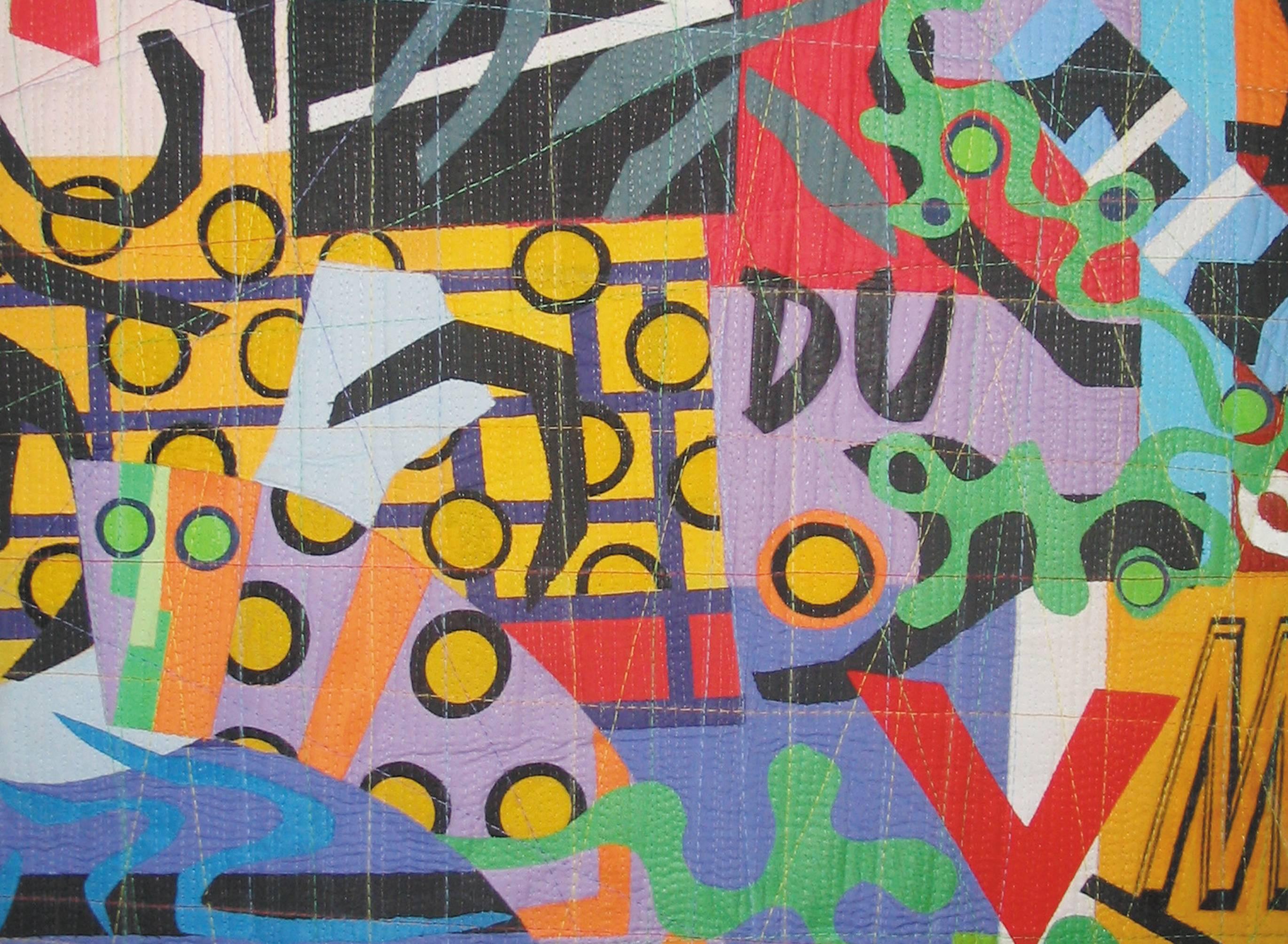 Taffiti Graffiti, Contemporary Quilt - Abstract Mixed Media Art by Bethan Ash