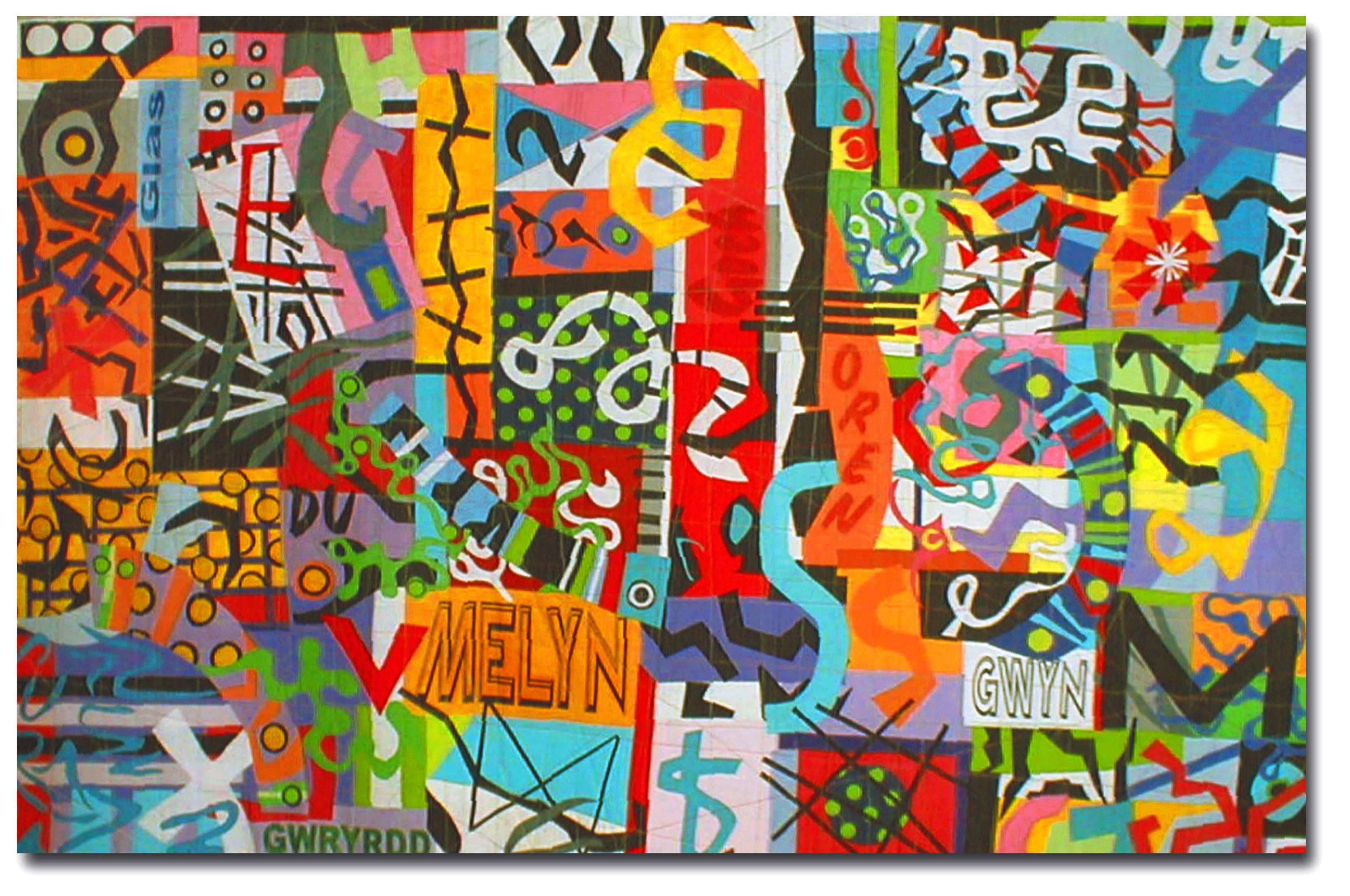 Taffiti Graffiti, Contemporary Quilt - Mixed Media Art by Bethan Ash