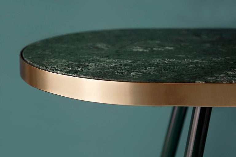 British Bethan Gray Band Coffee Table single tone in Green with Black and Brass For Sale