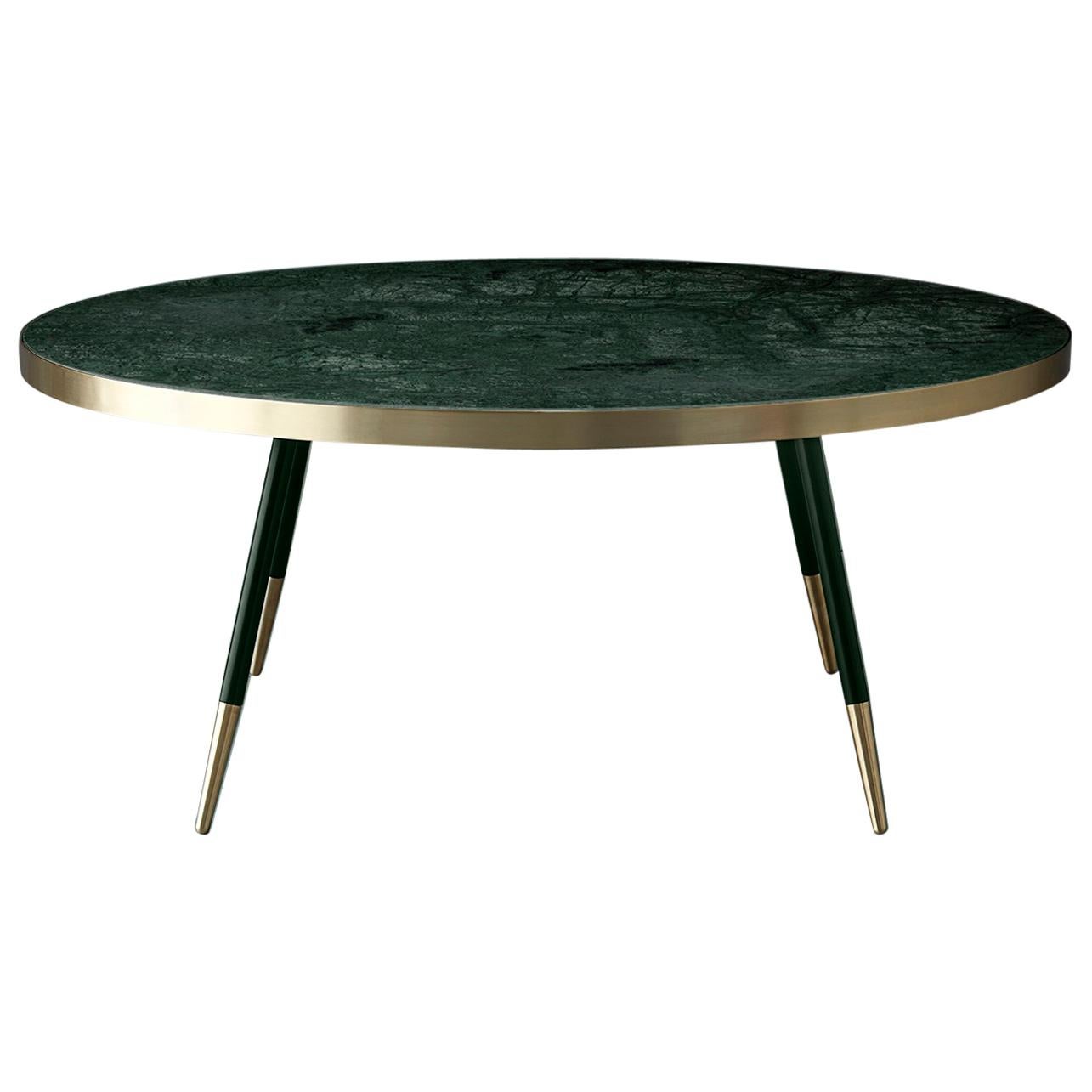 Bethan Gray • Band Coffee Table single tone in Green with Black and Brass For Sale