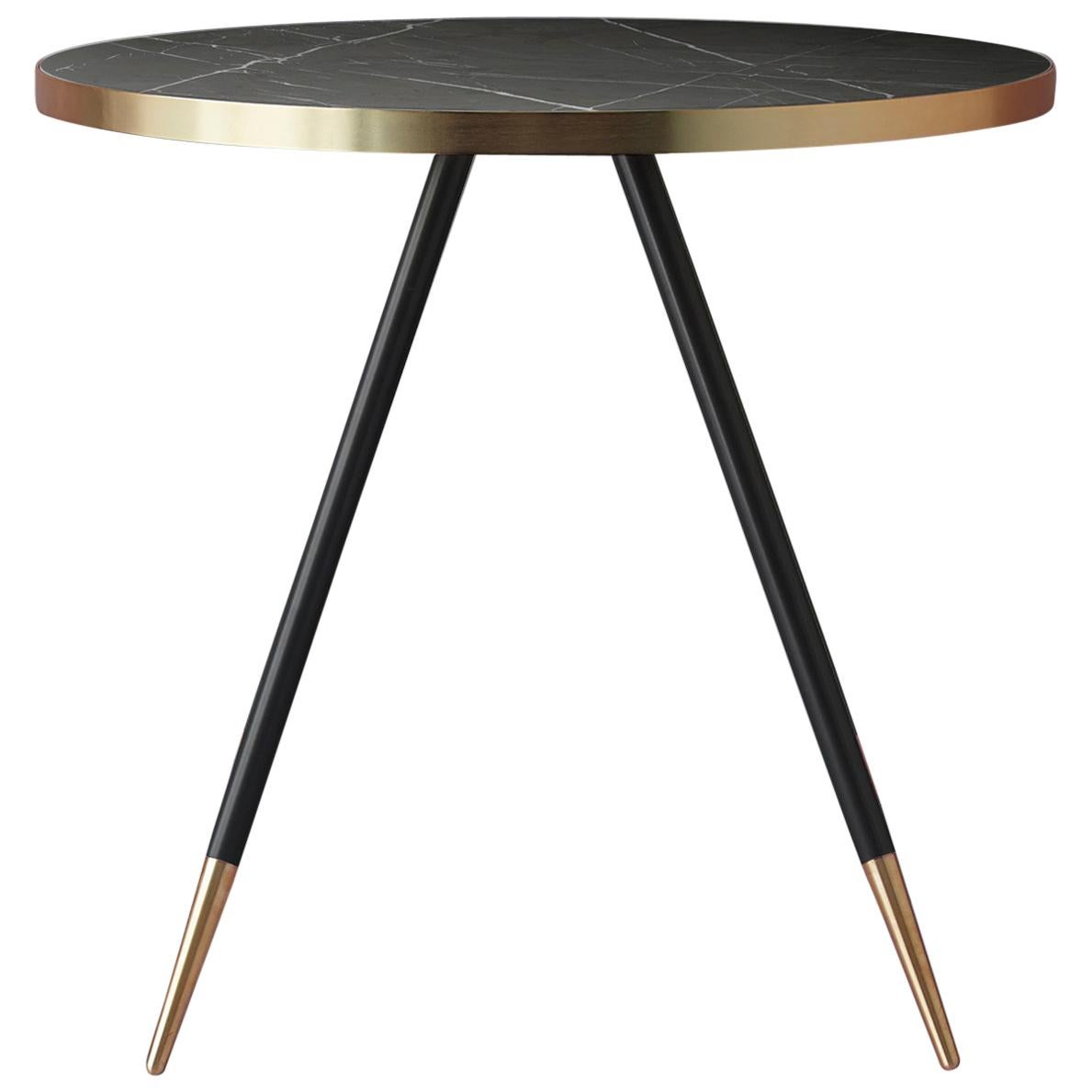 Round Dining Table with Brass Legs For Sale at 1stDibs