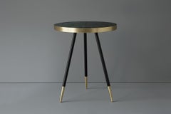 Bethan Gray • Band Side Table Two Tone Black and Green with Black and Brass Base
