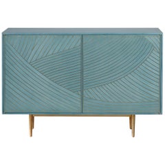 Zweitüriger Sideboard-Schrank aus Jade und Messing von Bethan Gray Dhow