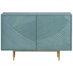 Bethan Gray Dhow Two Door Sideboard Cabinet Jade and Brass