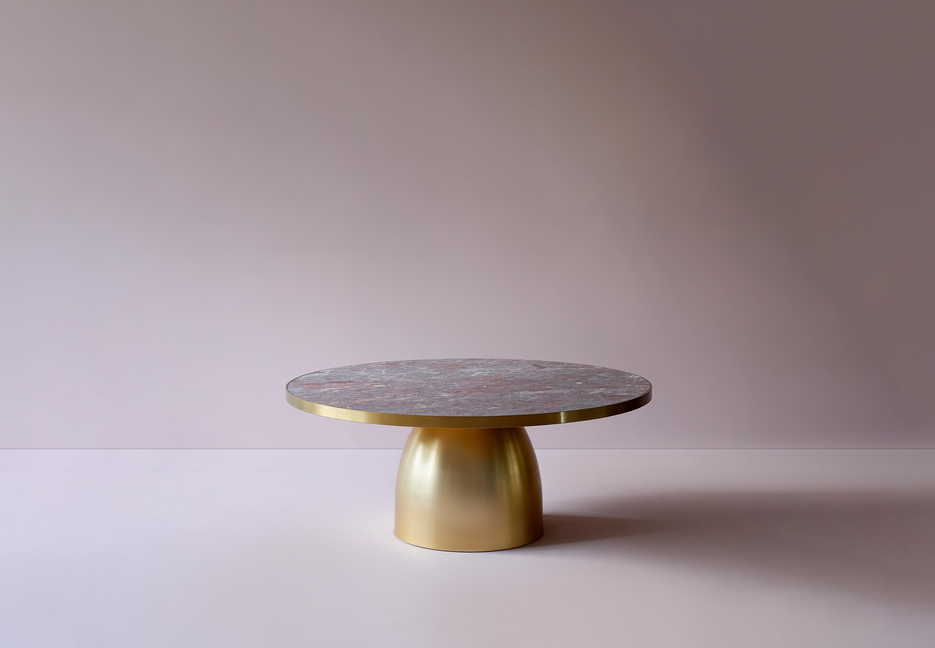 Inspiration
The distinctive pedestal leg is inspired by the arches and gilded domes typical of Middle Eastern architecture – Bethan wanted to capture the experience of exploring a new city and seeing the sunlight bounce off golden roofs.

Craft
The