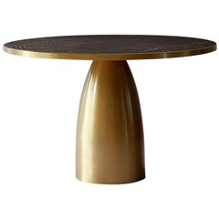 Bethan Gray Lustre Dhow Small Dining Table in Black and Brass