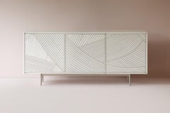 Bethan Gray • Maxi Dhow Three-Door Cabinet White and Brass