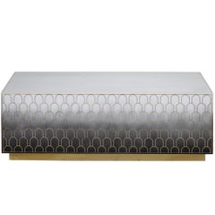 Bethan Gray Nizwa Rectangle Block Table in Monochrome and Brass