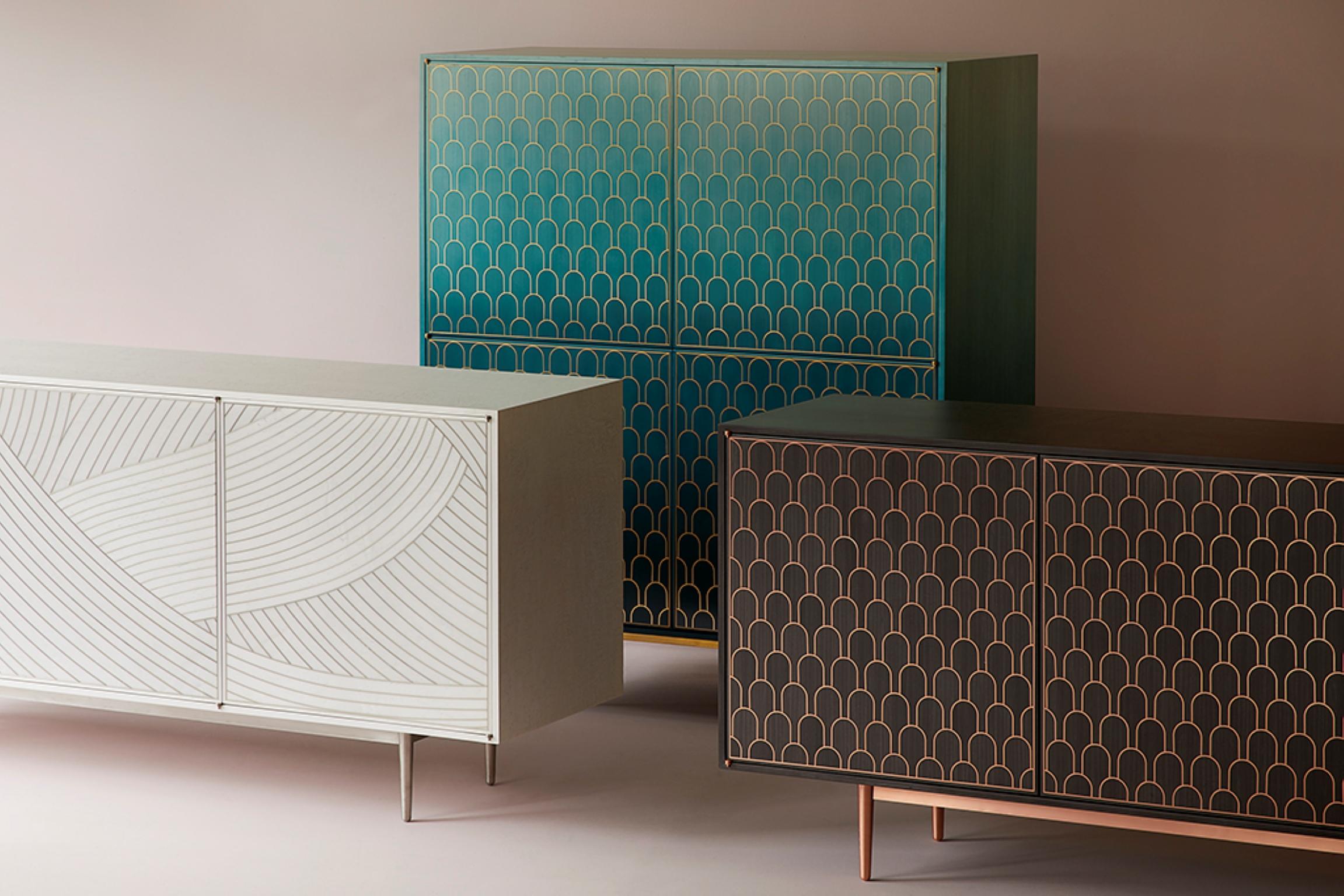 Bethan Gray Nizwa 2x2 Cabinet Jade and Brass For Sale 3