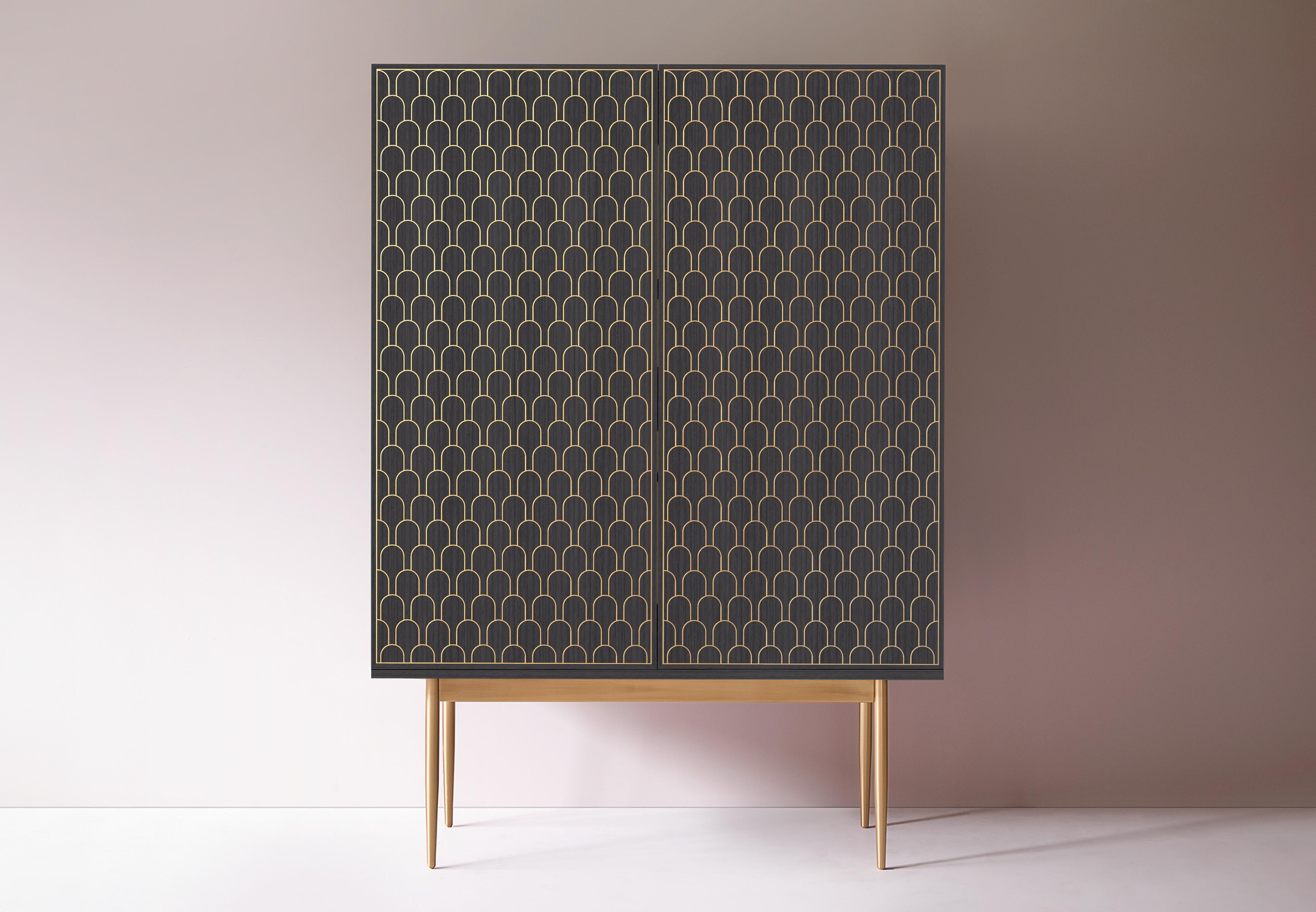 Contemporary Bethan Gray Nizwa Large Bar in Charcoal and Brass For Sale