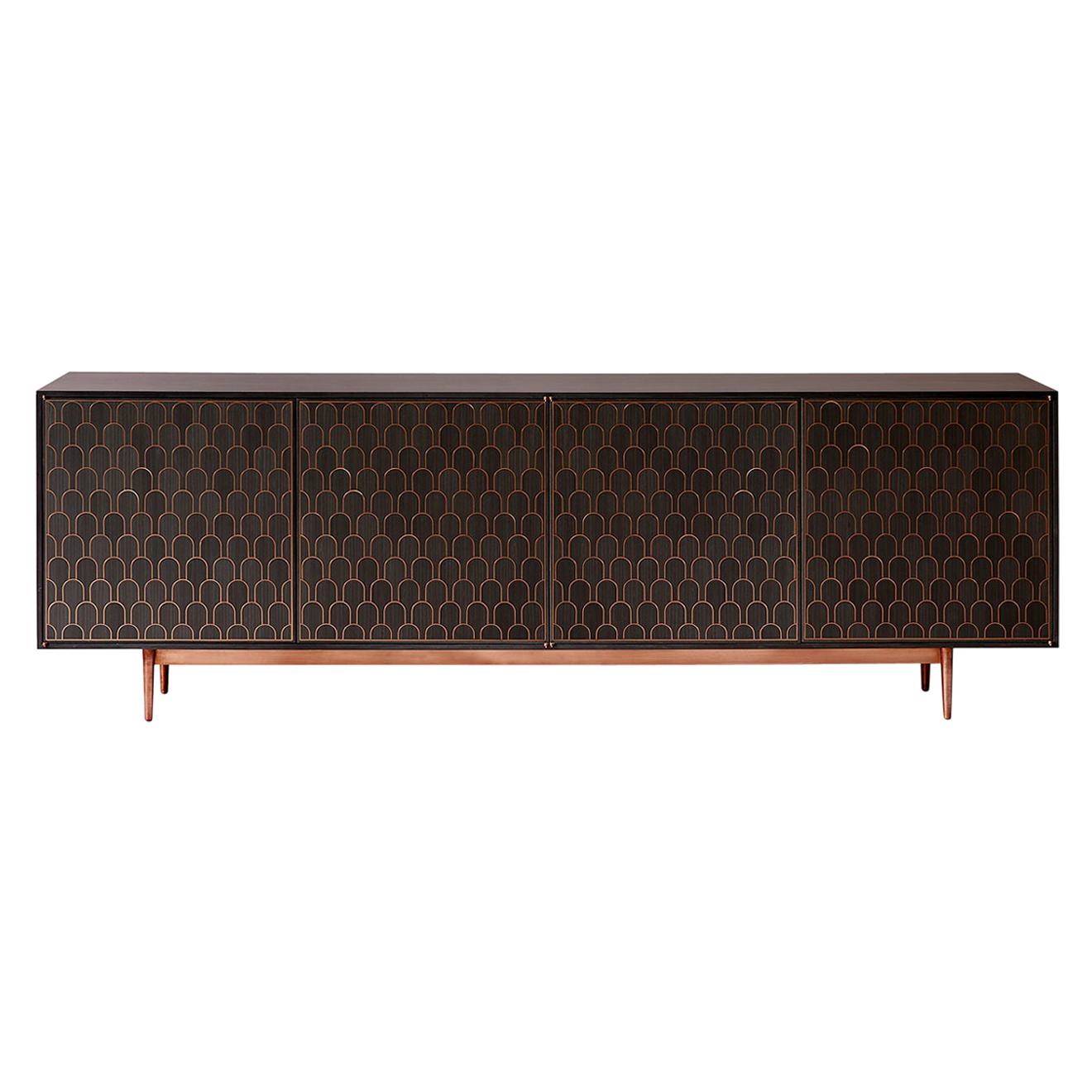 Bethan Gray MAXI Nizwa Four-Door Cabinet in Charcoal and Brass