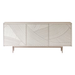 Bethan Gray - Armadio a tre ante Maxi Dhow Bianco e Ottone