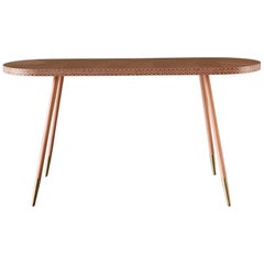 Shamsian Paua Console Table in Pink with Brass Base