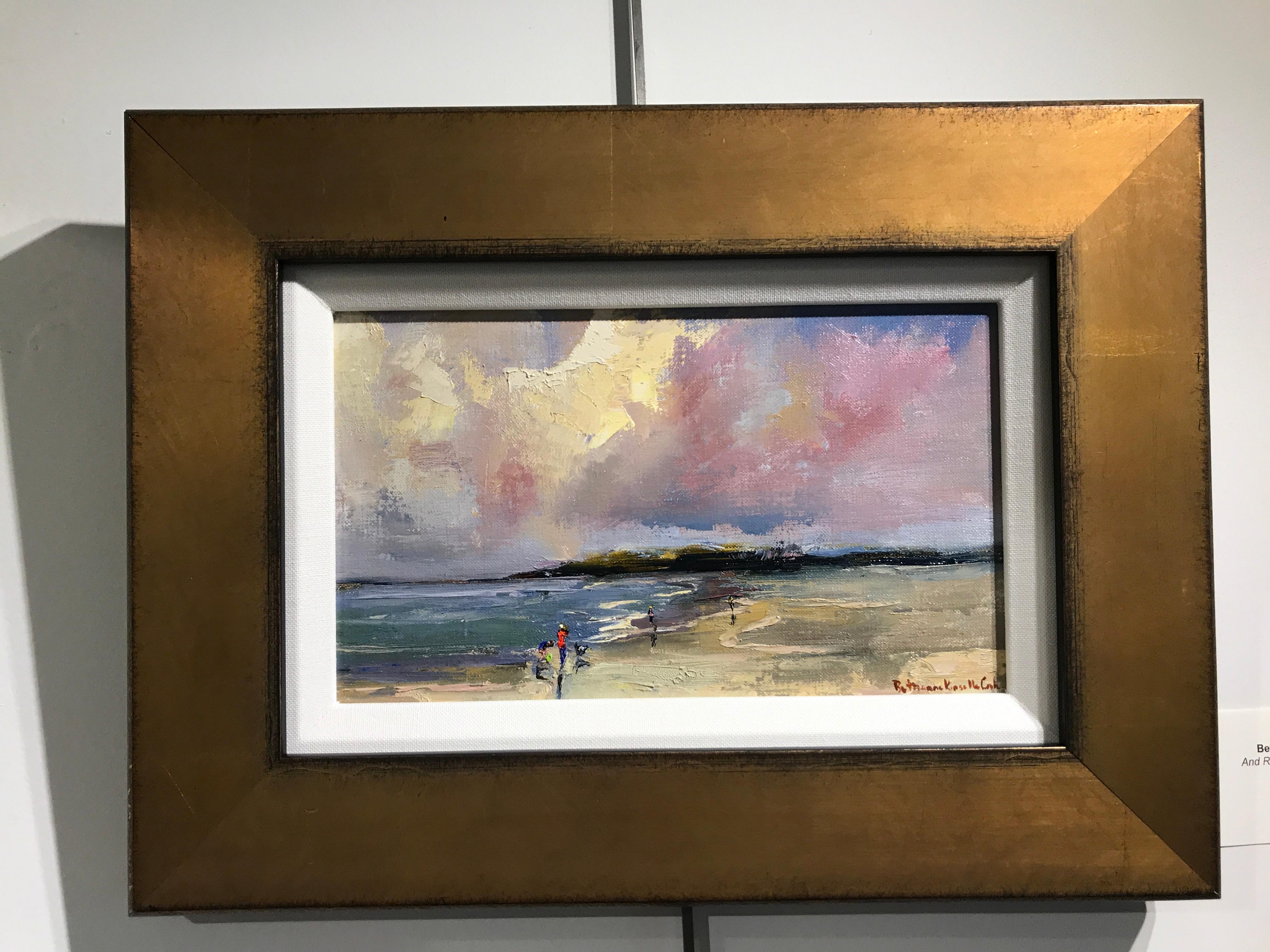 And Rove and Revel On, Bethanne Cople Framed Horizontal Impressionist Landscape - Gray Landscape Painting by Bethanne Kinsella Cople
