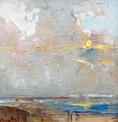 And the Sky, Above, Below and Around us Lie? Bethanne Cople, Beach Oil Painting