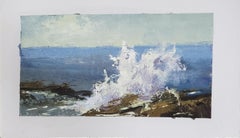 Antatomía de una ola de Bethanne Cople, Óleo sobre papel Pintura de paisaje playero