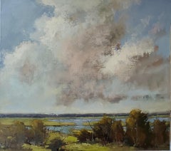 Beneath the Sky by Bethanne Cople, Oil on Board Framed Landscape painting