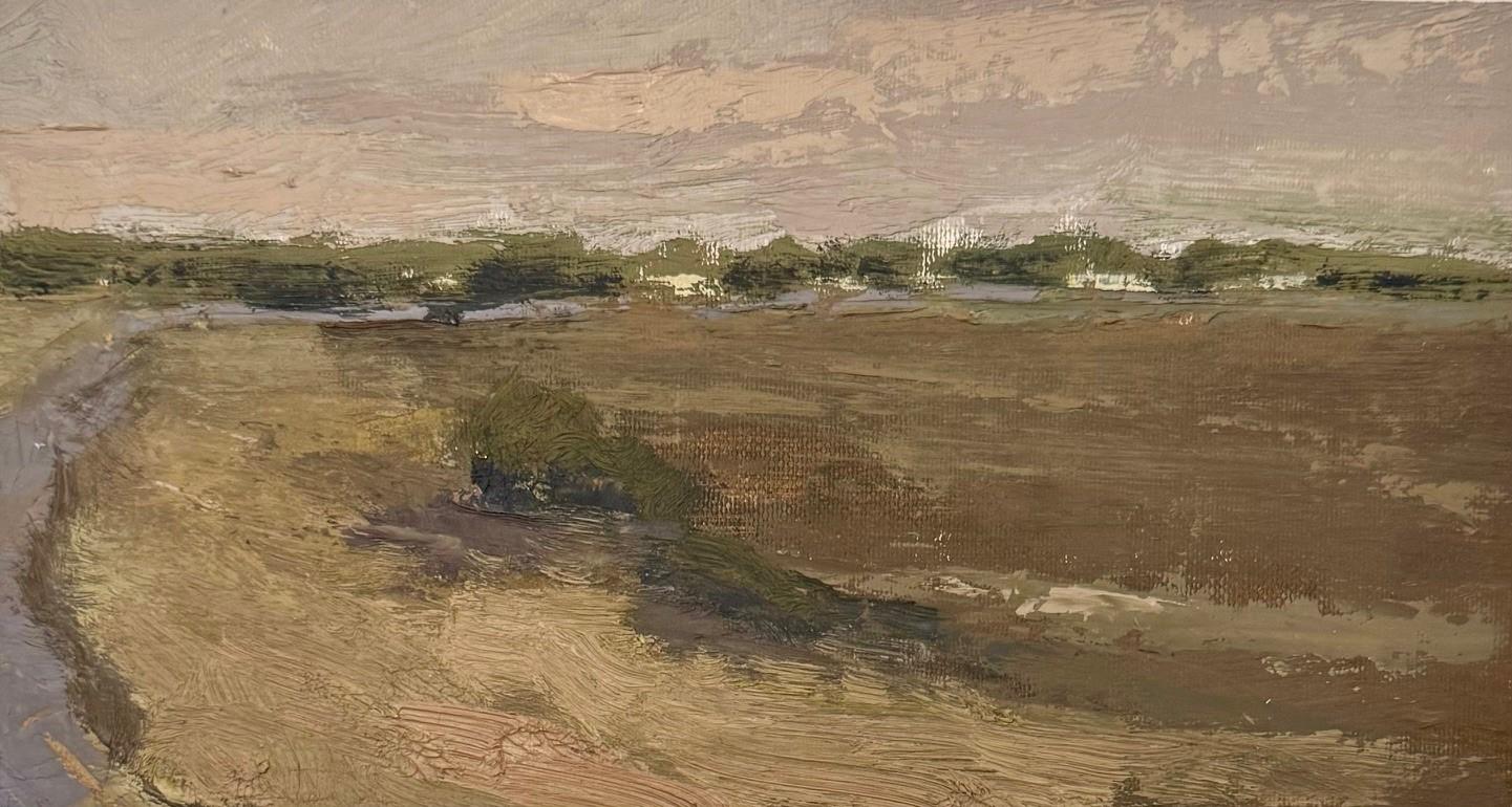 Bethanne Kinsella Cople Landscape Painting – Dry Winterskizze von Bethanne Cople, Öl auf Papier, Landschaftsgemälde