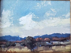 Il primo verde della natura è l'oro di Bethanne Cople, pittura paesaggistica olio su tavola