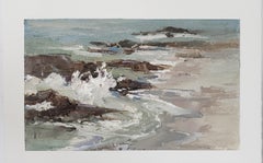 Ocean Symphony by Bethanne Cople, Oil on Paper Beach Landscape Painting