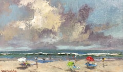 Smooth Sea, Stirred by No Breath of Wind by Bethanne Cople, Beach Oil Painting
