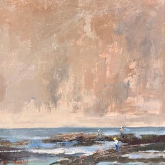 Trampling the Pinky Skies All Day by Bethanne Cople, Plein Air Beach Painting