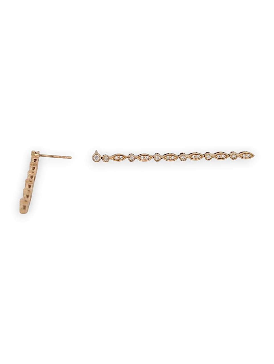 Taille ronde Boucles d'oreilles pendantes en diamant 47ctw Bethany  Boucles d'oreilles pendantes pour femmes  Chaîne à pampilles en vente