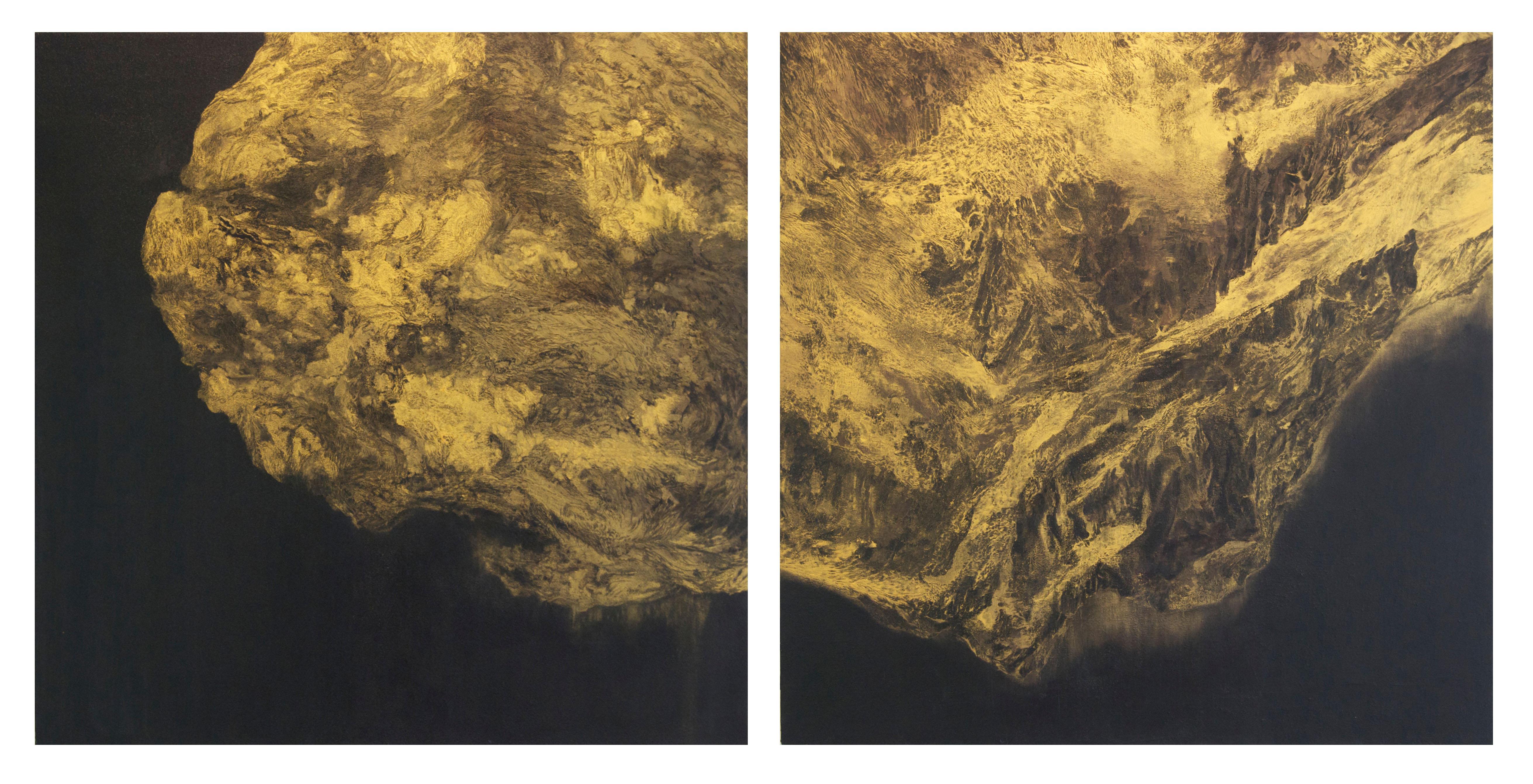 Bethany J. Carlson Abstract Painting - Rosetta Diptych