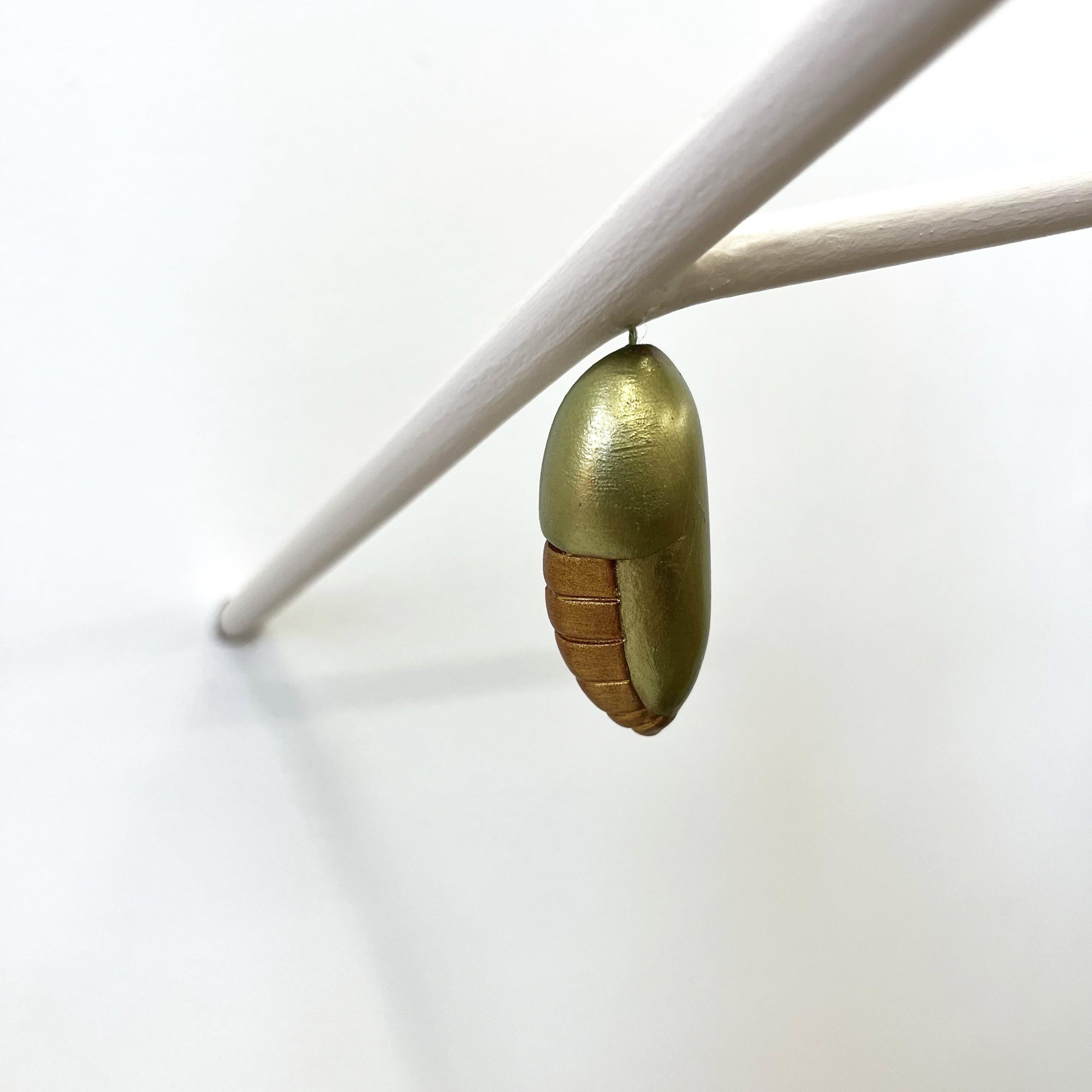 Chrysalis on a minimalist Branch (three) - Mixed Media Art by Bethany Krull