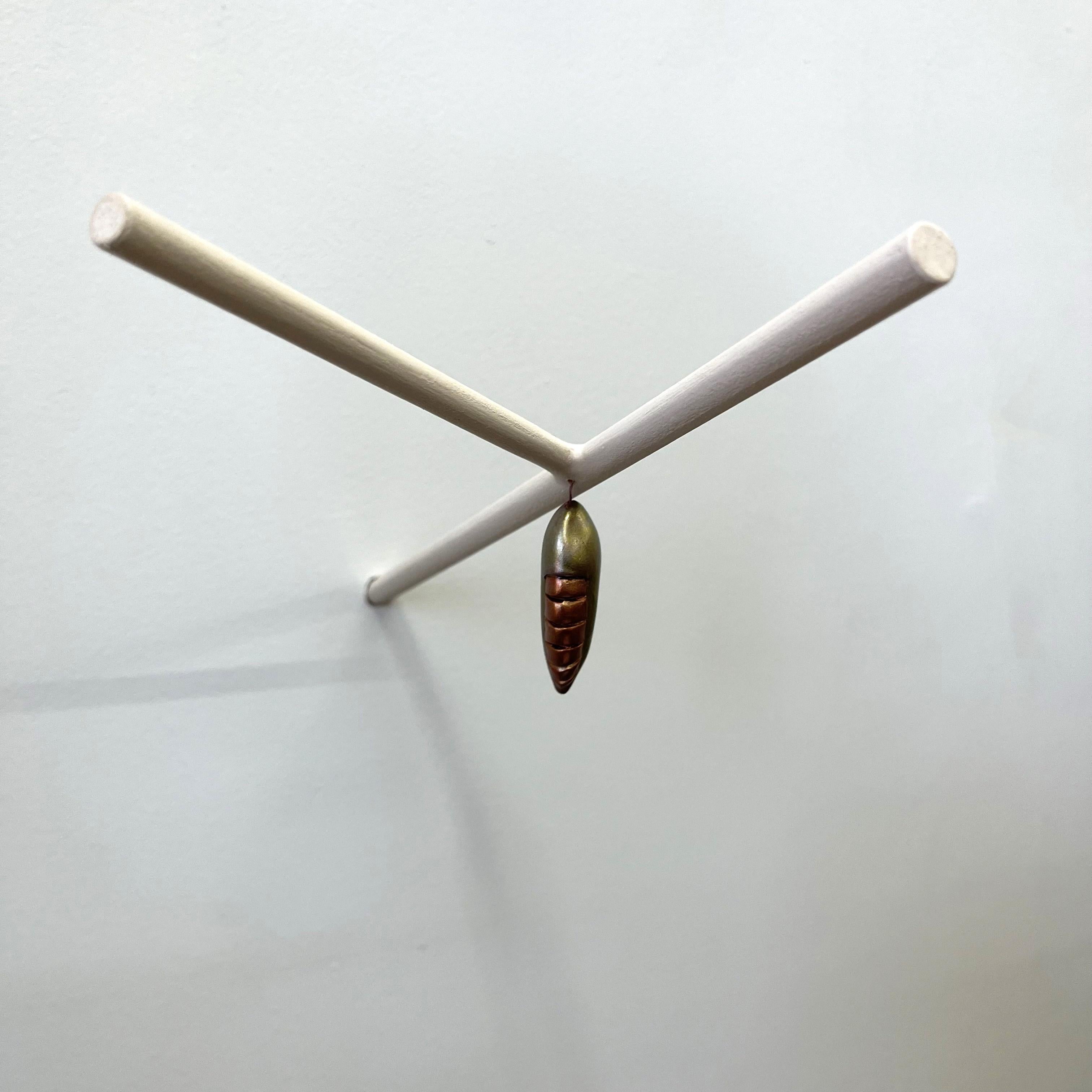 Chrysalis on a minimalist Branch (two) - Conceptual Sculpture by Bethany Krull