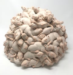 Pile of Pink Ceramic Mice, "Entangled", by Bethany Krull
