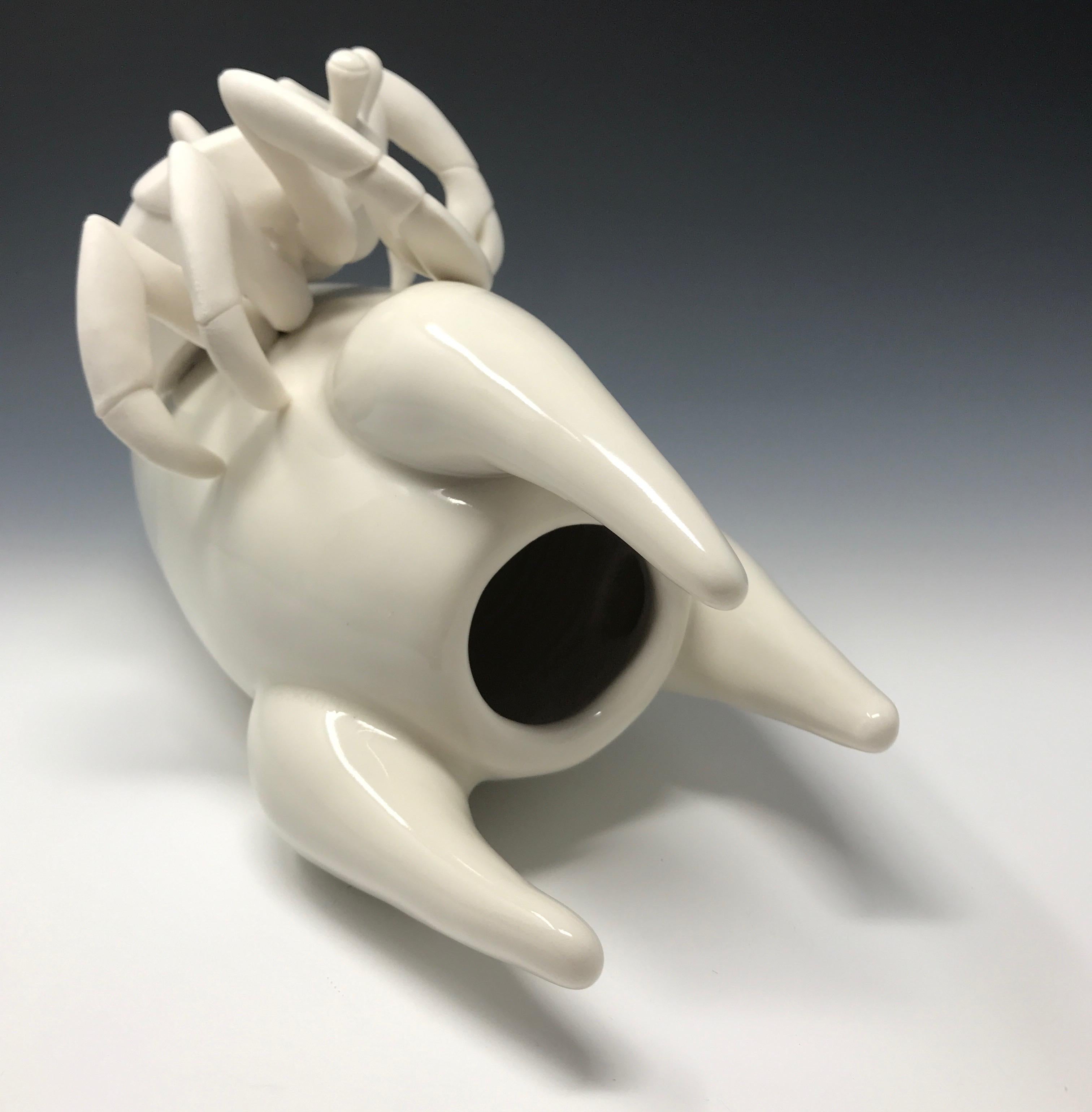 Porcelain hermit crab on a toy rocket “Starter Pet Adaptation” by Bethany Krull 1