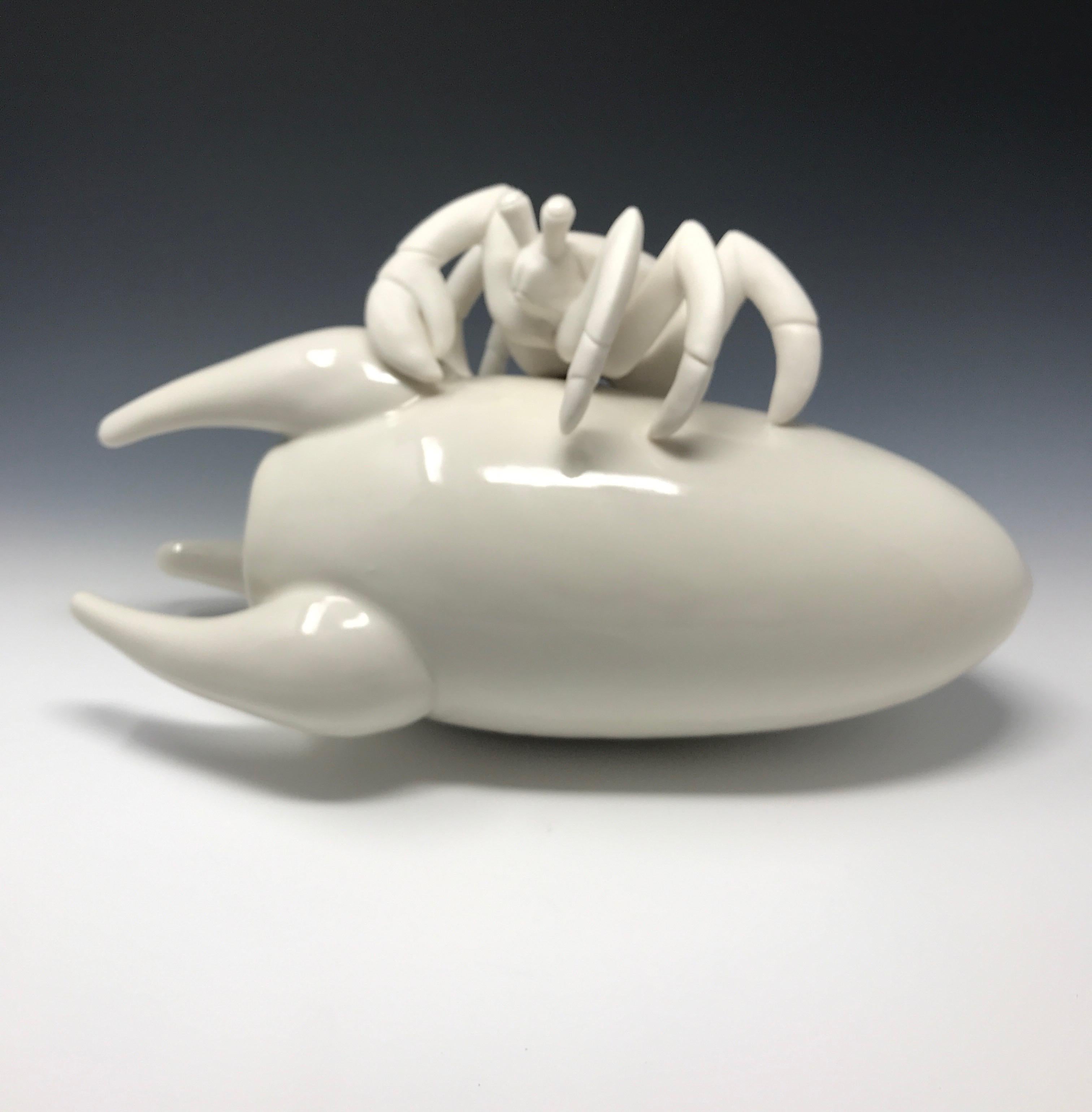 Porcelain hermit crab on a toy rocket “Starter Pet Adaptation” by Bethany Krull 5