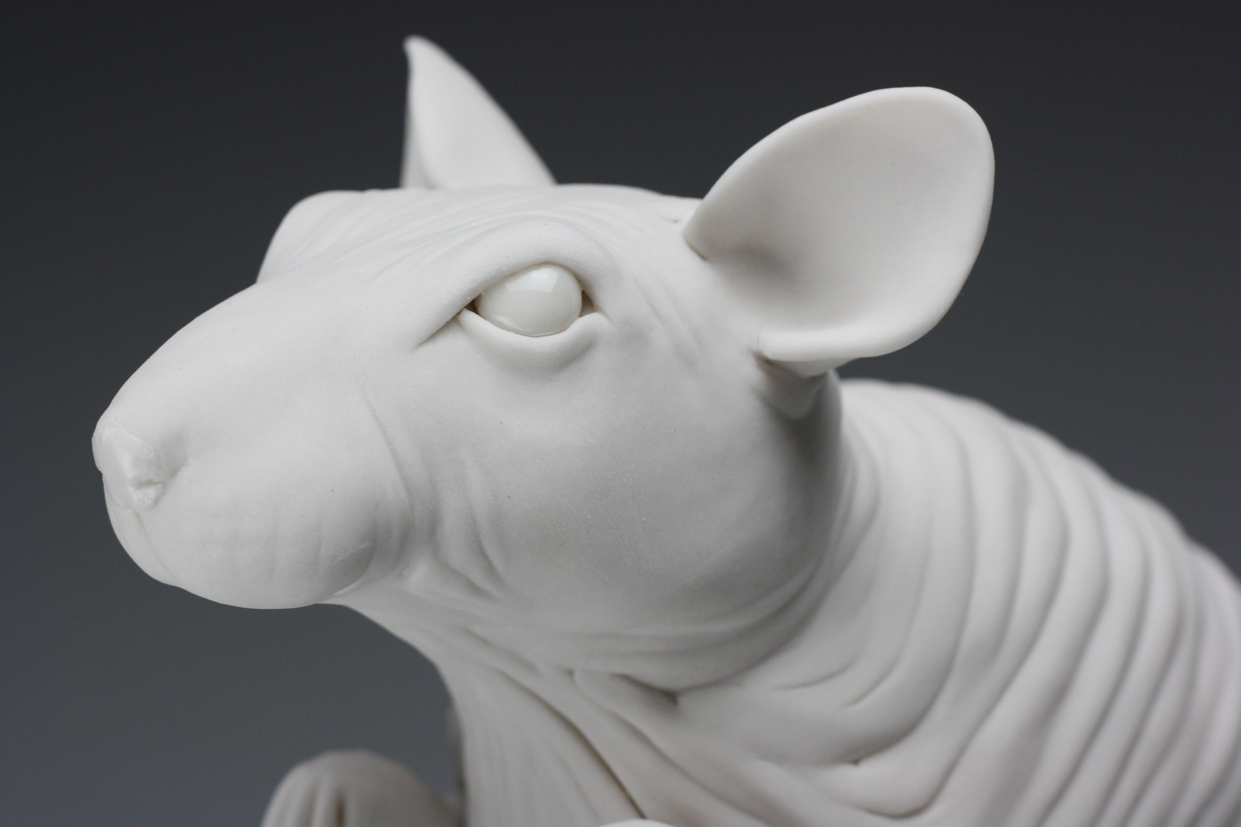 Porzellan-Rat-Skulptur „Strickch“ von Bethany Krull im Angebot 1
